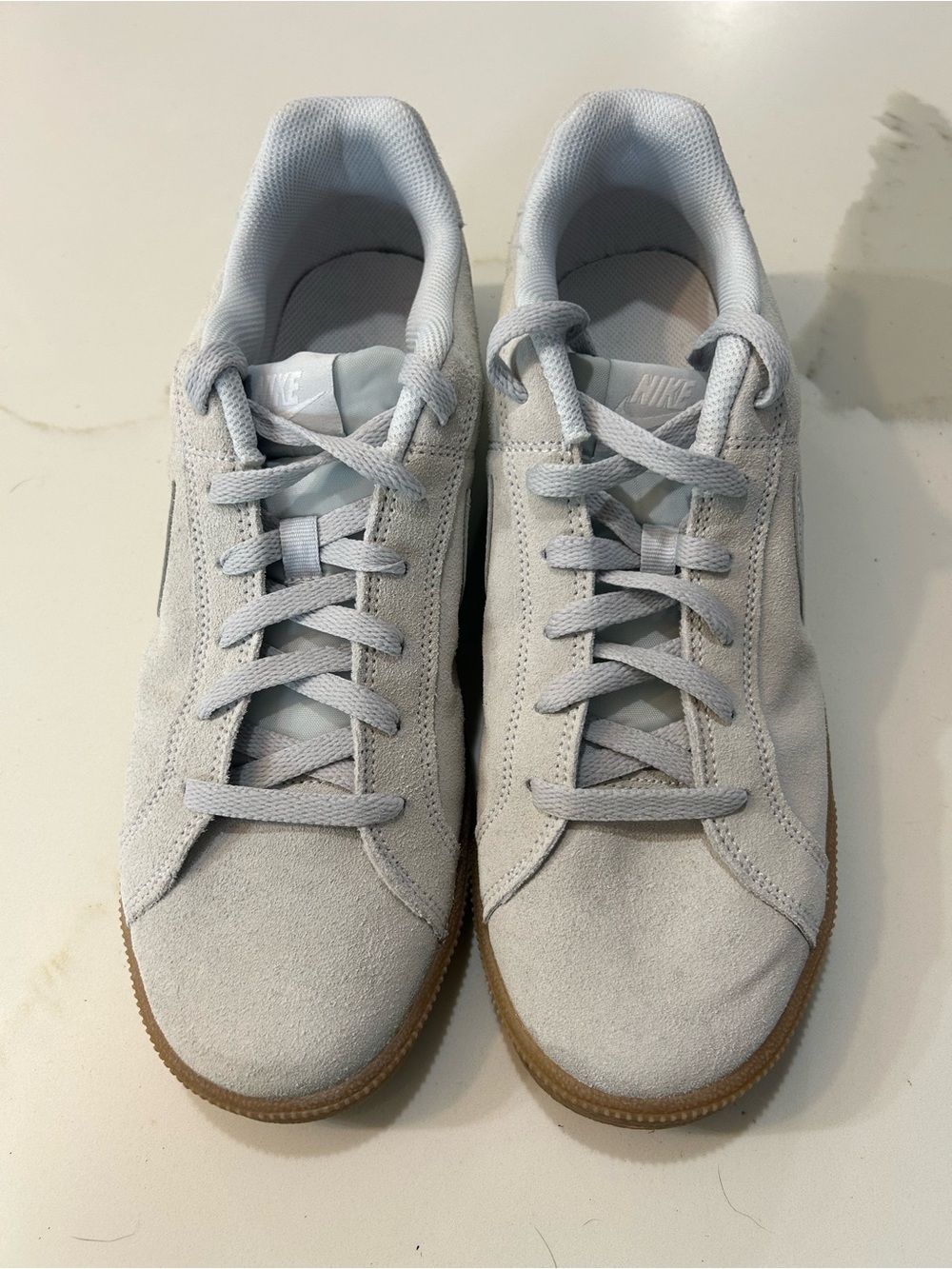 Nike Court Royal Light Gray Suede Low-Top Sneakers with Gum Sole Women's 11.5